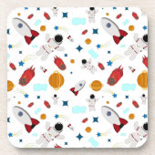 Weltraum- und Astronautenmuster des Kindes Getränkeuntersetzer (Vorderseite)