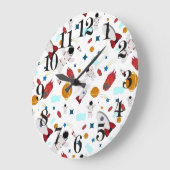 Weltraum- und Astronautenmuster des Kindes Große Wanduhr (Winkel)