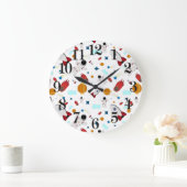 Weltraum- und Astronautenmuster des Kindes Große Wanduhr (Zuhause)