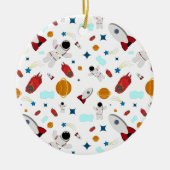 Weltraum- und Astronautenmuster des Kindes Keramik Ornament (Vorne)