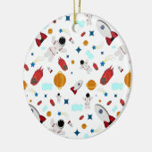 Weltraum- und Astronautenmuster des Kindes Keramik Ornament (Links)