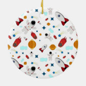 Weltraum- und Astronautenmuster des Kindes Keramik Ornament (Hinten)