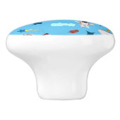 Weltraum- und Astronautenmuster des Kindes Keramikknauf (Seitenansicht)