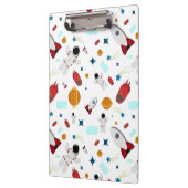 Weltraum- und Astronautenmuster des Kindes Klemmbrett (Links)