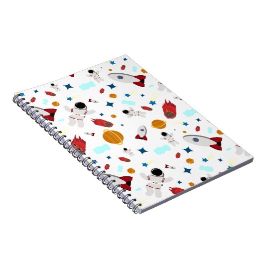 Weltraum- und Astronautenmuster des Kindes Notizblock (Rechte Seite)