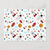 Weltraum- und Astronautenmuster des Kindes Postkarte (Vorderseite)