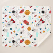 Weltraum- und Astronautenmuster des Kindes Sherpadecke (Vorderseite (Horizontal))