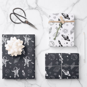 Weltraum und Planet Galaxie  Geschenkpapier Set
