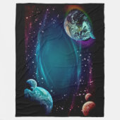 Weltraum und Planeten Fleecedecke (Vorderseite)