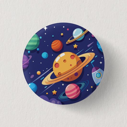 Weltraum- und Planetenthema Button (Vorderseite)