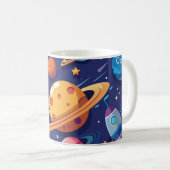 Weltraum- und Planetenthema Kaffeetasse (VorderseiteRechts)