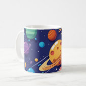 Weltraum- und Planetenthema Kaffeetasse (Vorderseite Links)