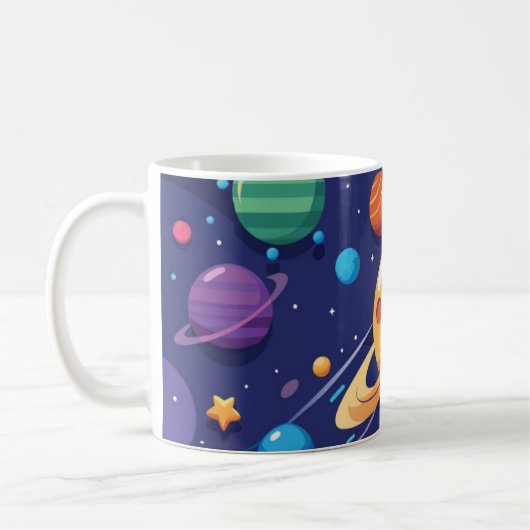 Weltraum- und Planetenthema Kaffeetasse (Links)