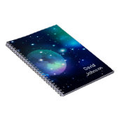 Weltraum und Sterne mit Individuelle Name Notizblock (Rechte Seite)