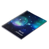 Weltraum und Sterne mit Individuelle Name Notizblock (Linke Seite)
