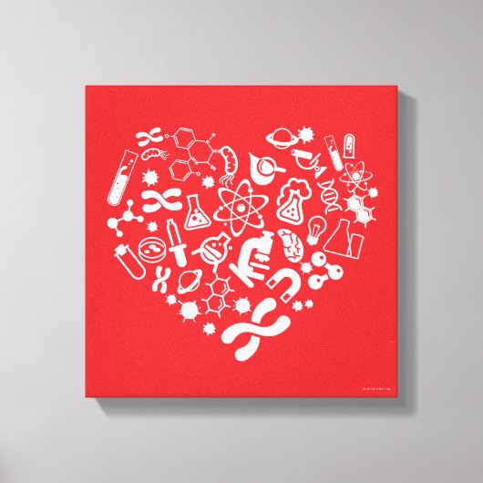 Weltraum und Wissenschaftsherz Leinwanddruck (Vorderseite)