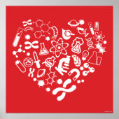 Weltraum und Wissenschaftsherz Poster (Vorne)
