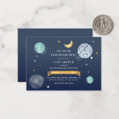 Weltraum Wasserfarbe Kinderdusche Einladung (Vorderseite/Rückseite Beispiel)