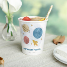 Weltraum Wasserfarbe Planet Junge 1. Geburtstag