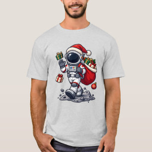 Weltraum-Weihnachtsmann-Astronaut-Weihnachtsgesche T-Shirt