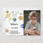 Weltraum-Weltraum Einladung mit Foto (Vorderseite)