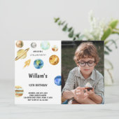 Weltraum-Weltraum Einladung mit Foto (Stehend Vorderseite)
