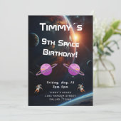 Weltraum Weltraum Einladung zum Geburtstag (Stehend Vorderseite)