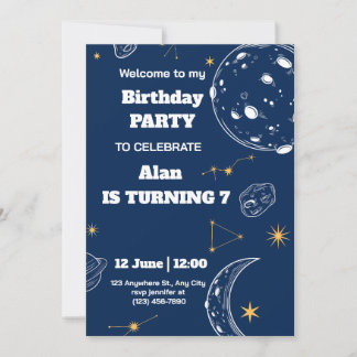 Weltraum zum Geburtstag Einladung