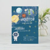Weltraum zum Geburtstag Einladung (Stehend Vorderseite)