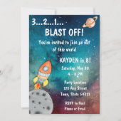 Weltraum zum Geburtstag Einladung (Vorderseite)