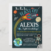 Weltraum zum Geburtstag Einladung (Vorderseite)