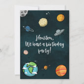Weltraum zum Geburtstag Einladung (Rückseite)