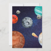 Weltraum zum Geburtstag Einladung (Rückseite)