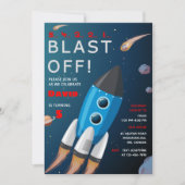 Weltraum zum Geburtstag Einladung (Vorderseite)