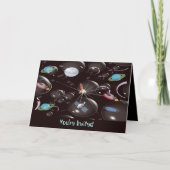 Weltraum zum Geburtstag Einladung (Vorderseite)