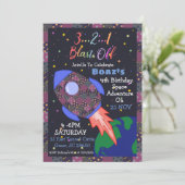 Weltraum zum Geburtstag Einladung für Junge (Stehend Vorderseite)