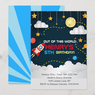 Weltraum zum Geburtstag Einladung Weltraum