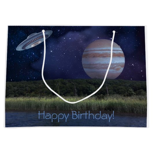 Weltraum zum Geburtstag Große Geschenktüte (Vorderseite)
