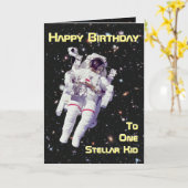 Weltraum zum Geburtstag Karte (Gelbe Blume)