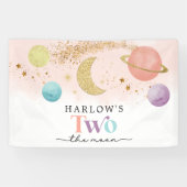 Weltraum Zwei der Mond 2. Geburtstag Banner (Horizontal)