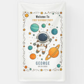 Weltraumabenteuer 1. Geburtstag | Outer Space Banner (Vertikal)