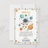 Weltraumabenteuer 1. Geburtstag | Outer Space Dankeskarte (Vorderseite)