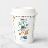 Weltraumabenteuer 1. Geburtstag | Weltraum-Party Pappbecher (Vorderseite)