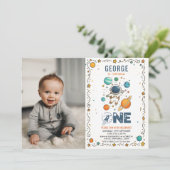 Weltraumabenteuer 1. | Outer Space Einladung (Stehend Vorderseite)