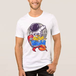 Weltraumabenteuer - Astronaut & Rocket Cartoon Tri-Blend Shirt