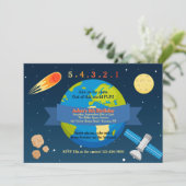 Weltraumabenteuer-Einladung Einladung (Stehend Vorderseite)