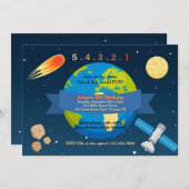 Weltraumabenteuer-Einladung Einladung (Vorne/Hinten)