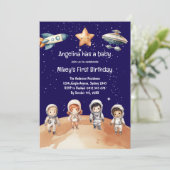 Weltraumabenteuer | Einladung von Kindern zum Gebu (Stehend Vorderseite)