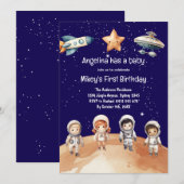 Weltraumabenteuer | Einladung von Kindern zum Gebu (Vorne/Hinten)