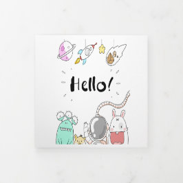 Weltraumabenteuer Einladung zum Geburtstag - Flach